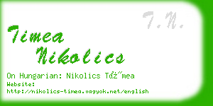 timea nikolics business card